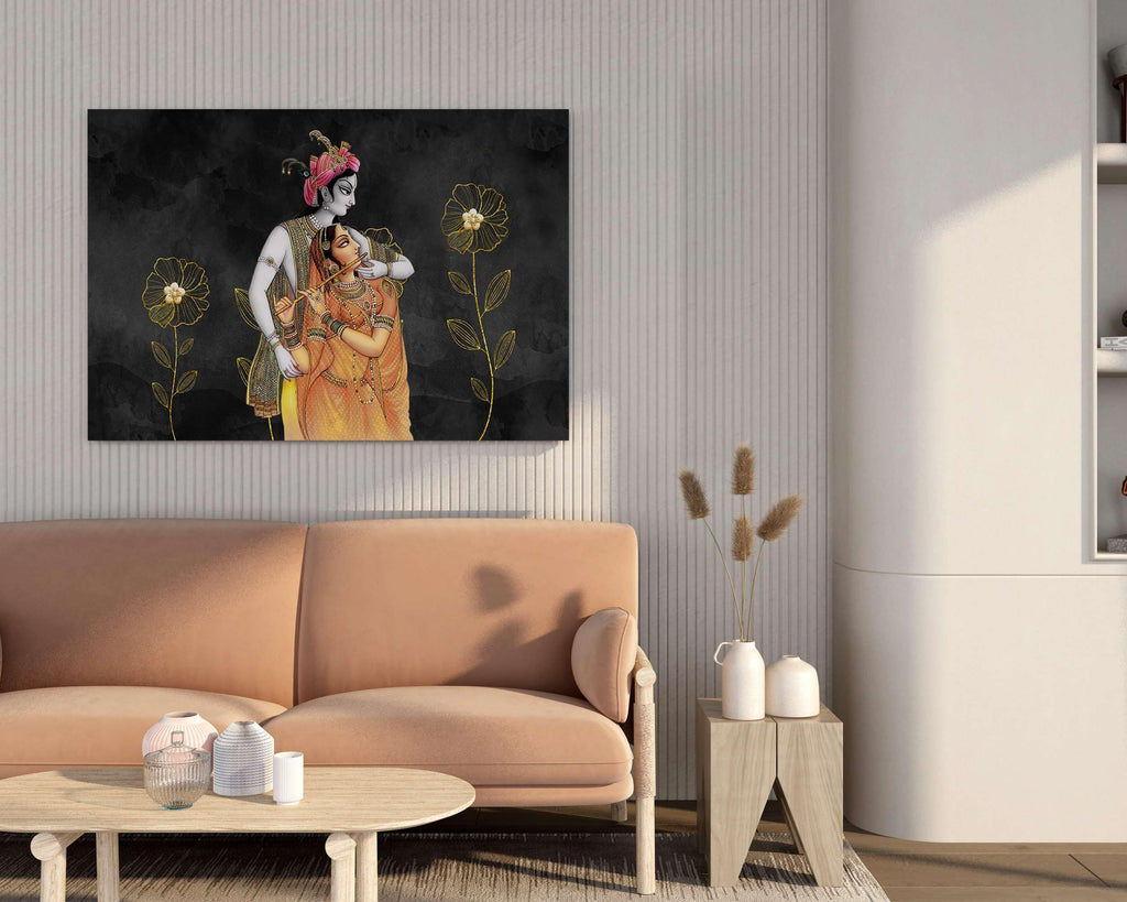 BLACKLUXE LIFESTYLE LTD Radha Krishna Paintings For Wall Decoration With Frame Canvas Painting For Living Room Bedroom Home Office & Hotels - BLACKLUXECRAFTS