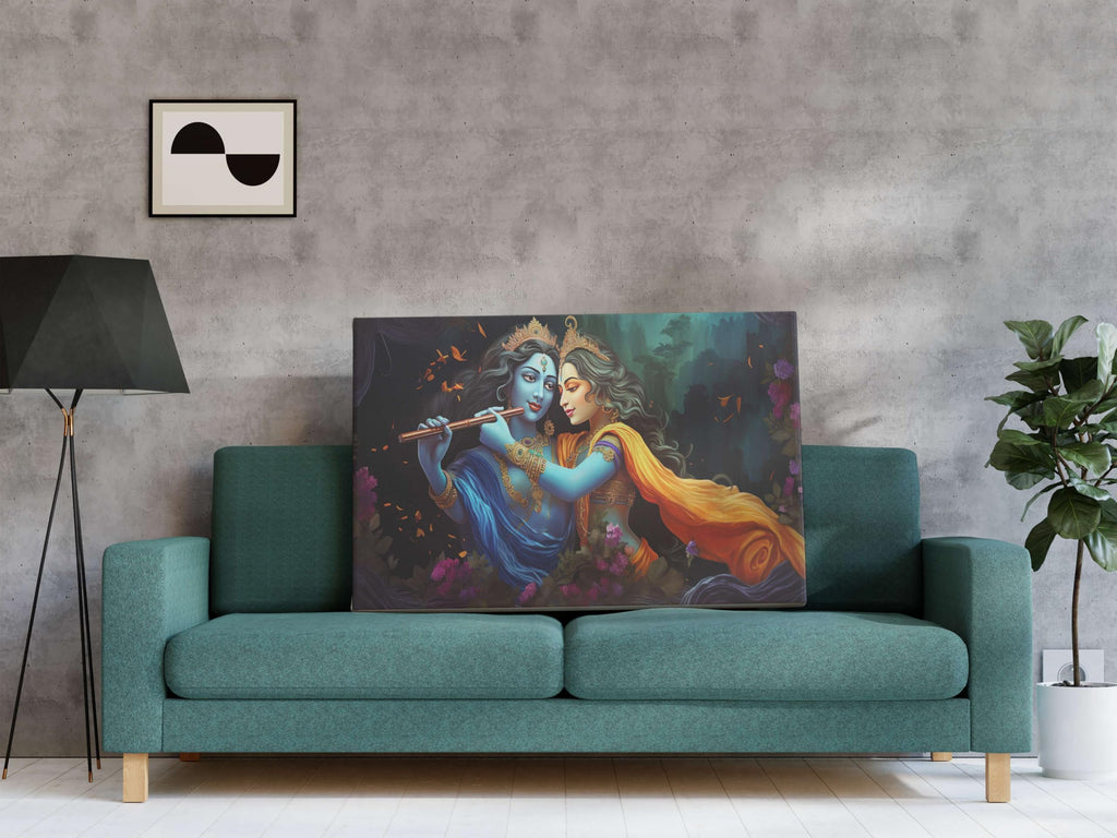 BLACKLUXE LIFESTYLE LTD Radha Krishna Paintings For Wall Decoration With Frame Canvas Painting For Living Room Bedroom Home Office & Hotels - BLACKLUXECRAFTS