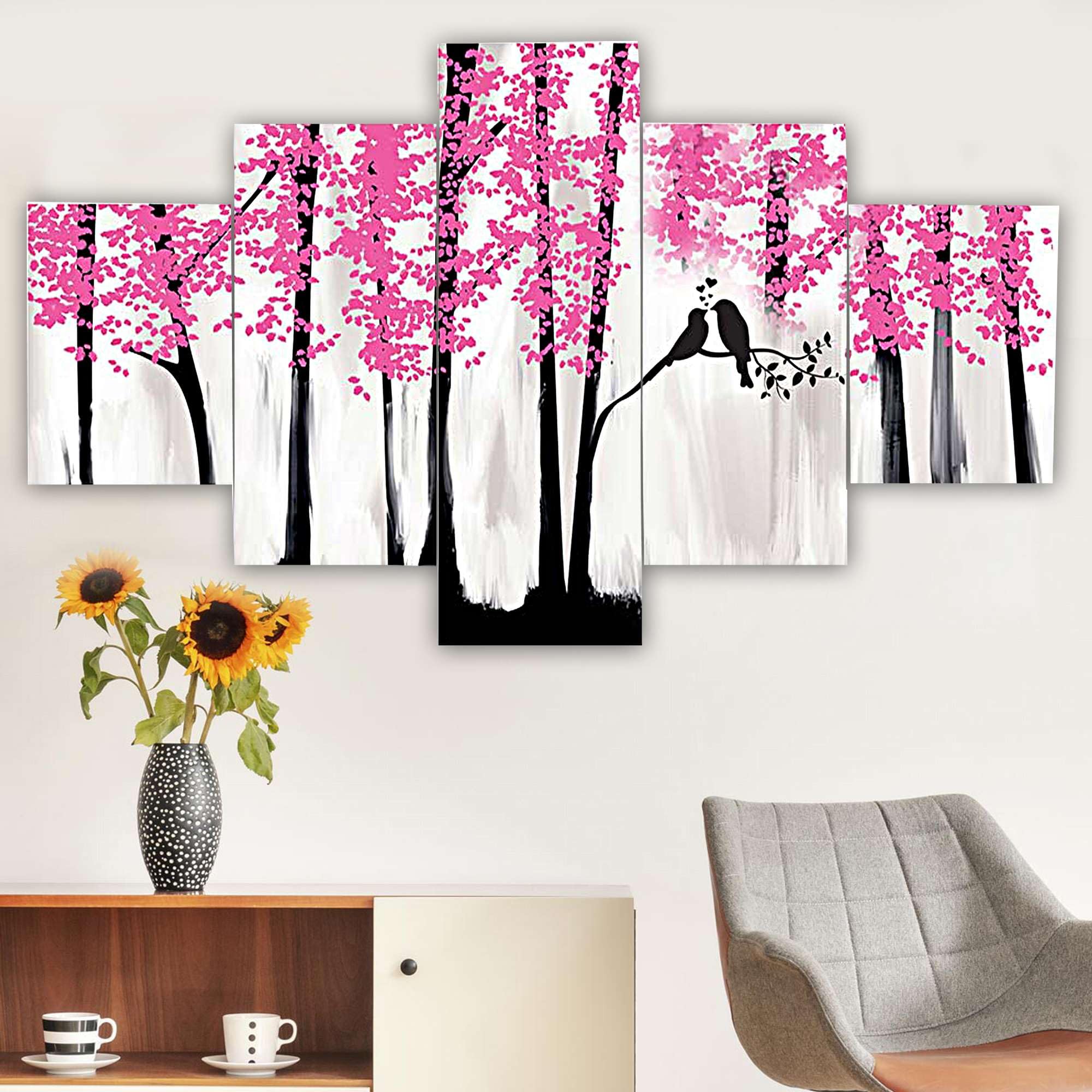 BLACKLUXE LIFESTYLE LTD Set of Five MDF Framed 3D Wall Painting for Home Decoration, Big Size Painting for Living Room, Bedroom (17x30 inches) WE 29 - BLACKLUXECRAFTS
