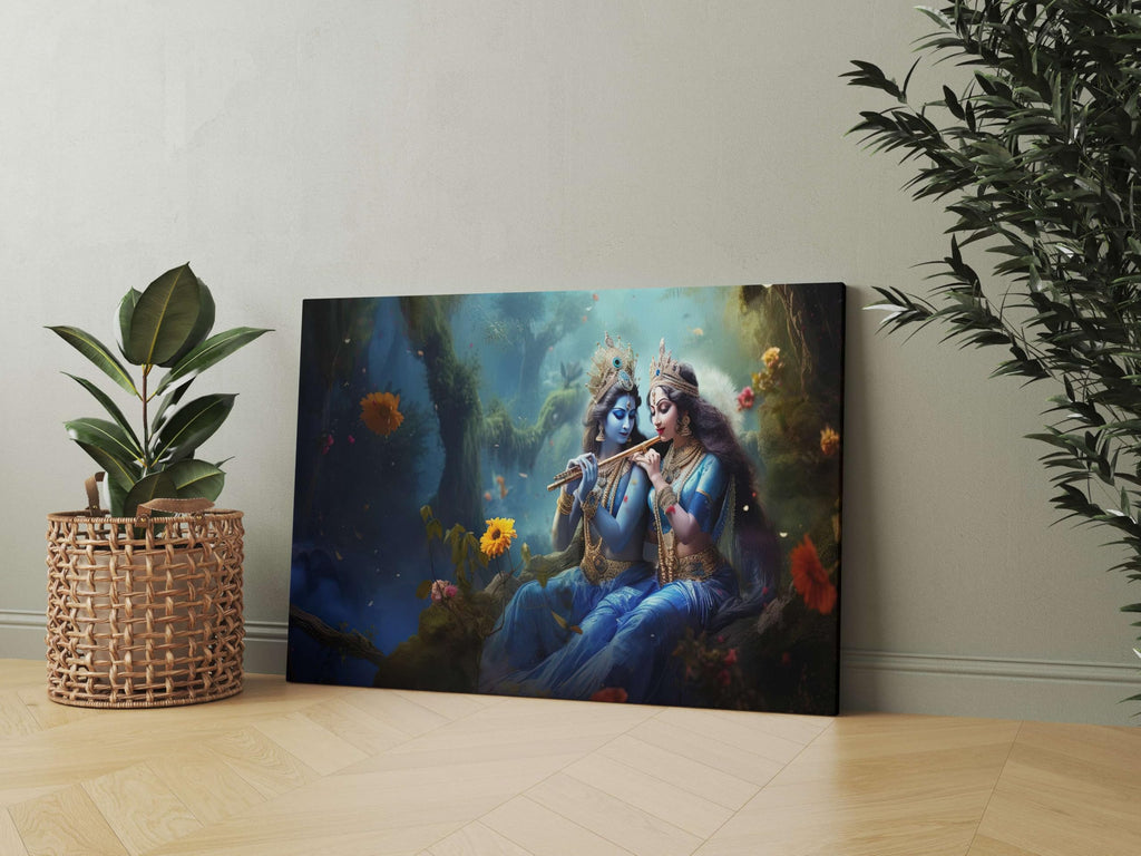 BLACKLUXE LIFESTYLE LTD Radha Krishna Paintings For Wall Decoration With Frame Canvas Painting For Living Room Bedroom Home Office & Hotels - BLACKLUXECRAFTS