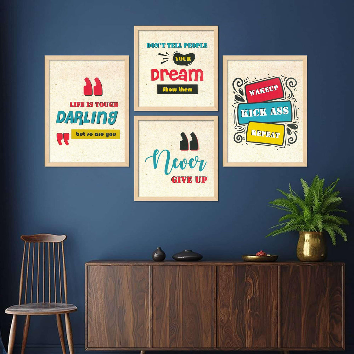 Motivational Quote Wall Art Set of 4 | Inspirational Framed Prints for Office, Bedroom & Living Room | Positive Typography Home Decor
( 36X24 Inches ) (BLACKLUXE CRAFTS) - BLACKLUXECRAFTS