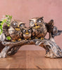 Antique Finish Owl Family Figurine on Tree Branch – Handcrafted Resin Owl Statue for Home Décor & Gifting (BLACKLUXE CRAFTS) - BLACKLUXECRAFTS
