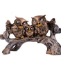 Antique Finish Owl Family Figurine on Tree Branch – Handcrafted Resin Owl Statue for Home Décor & Gifting (BLACKLUXE CRAFTS) - BLACKLUXECRAFTS