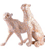 Handmade Golden Leopard Figurines Set – Luxury Resin Cheetah Statues with Carved Patterns for Modern Home Décor Set Of Two (BLACKLUXE CRAFTS) - BLACKLUXECRAFTS