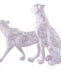 Handmade White Leopard Figurines Set – Elegant Resin Cheetah Statues with Carved Patterns for Luxury Home Décor Set Of Two (BLACKLUXE CRAFTS) - BLACKLUXECRAFTS