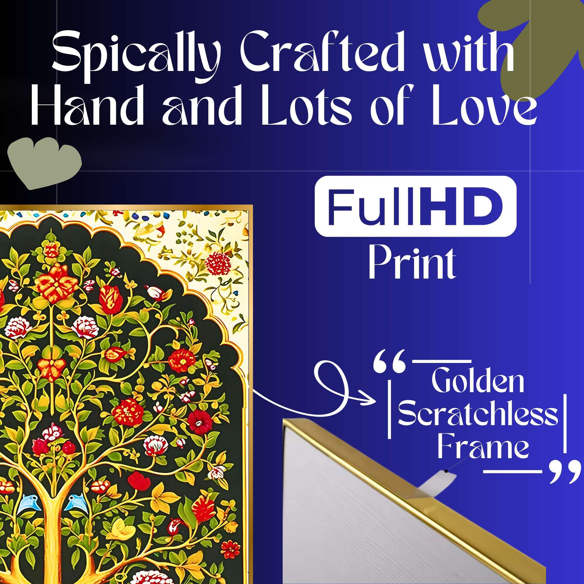 BLACKLUXE LIFESTYLE LTD Set of Six Wall Paintings for Wall Dacoration Golden Framed Wall Paintings for Living Room & Bedroom Wall Art for Home Decoration & Office Wall Décor - BLACKLUXECRAFTS