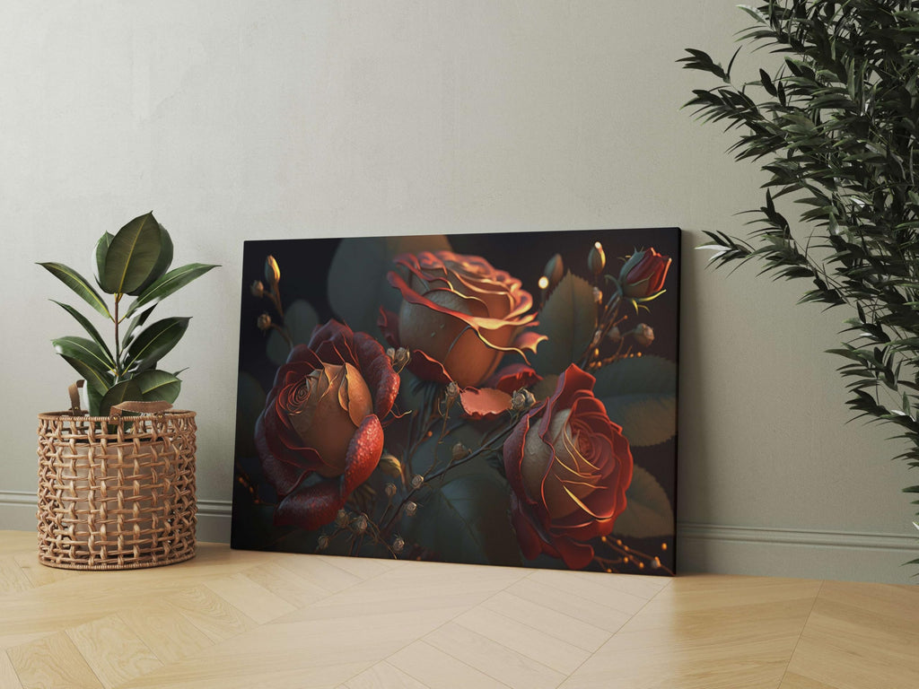 BLACKLUXE LIFESTYLE LTD Flower Paintings For Wall Decoration With Frame Canvas Painting For Living Room Bedroom Home Office & Hotels - BLACKLUXECRAFTS