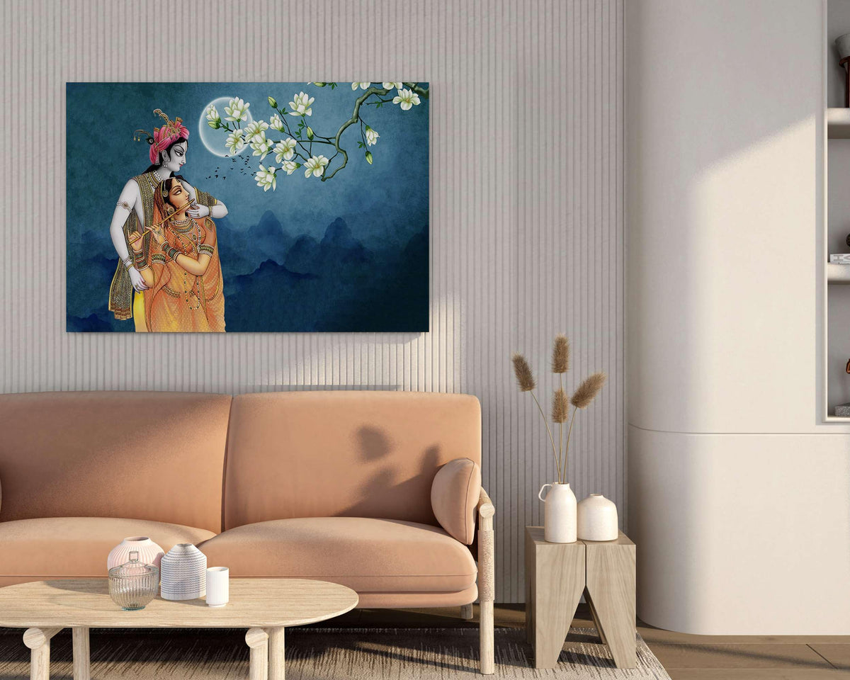BLACKLUXE LIFESTYLE LTD Radha Krishna Paintings For Wall Decoration With Frame Canvas Painting For Living Room Bedroom Home Office & Hotels - BLACKLUXECRAFTS