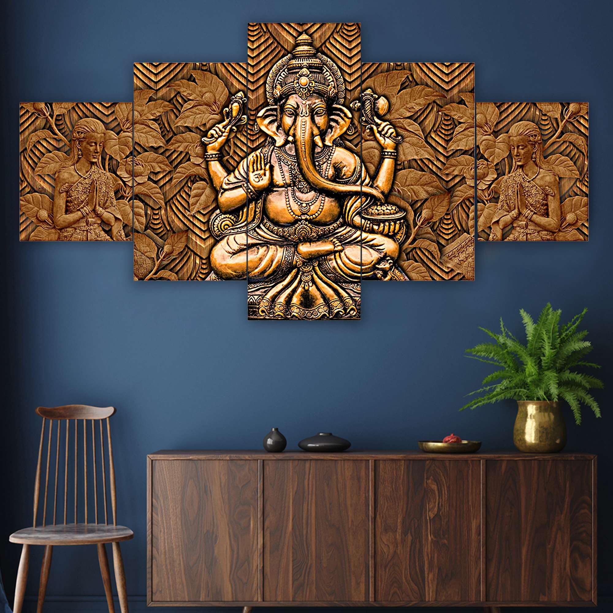 BLACKLUXE LIFESTYLE LTD Set of Five MDF Framed 3D Wall Painting for Home Decoration, Big Size Painting for Living Room, Bedroom (17x30 inches) WE 20 - BLACKLUXECRAFTS
