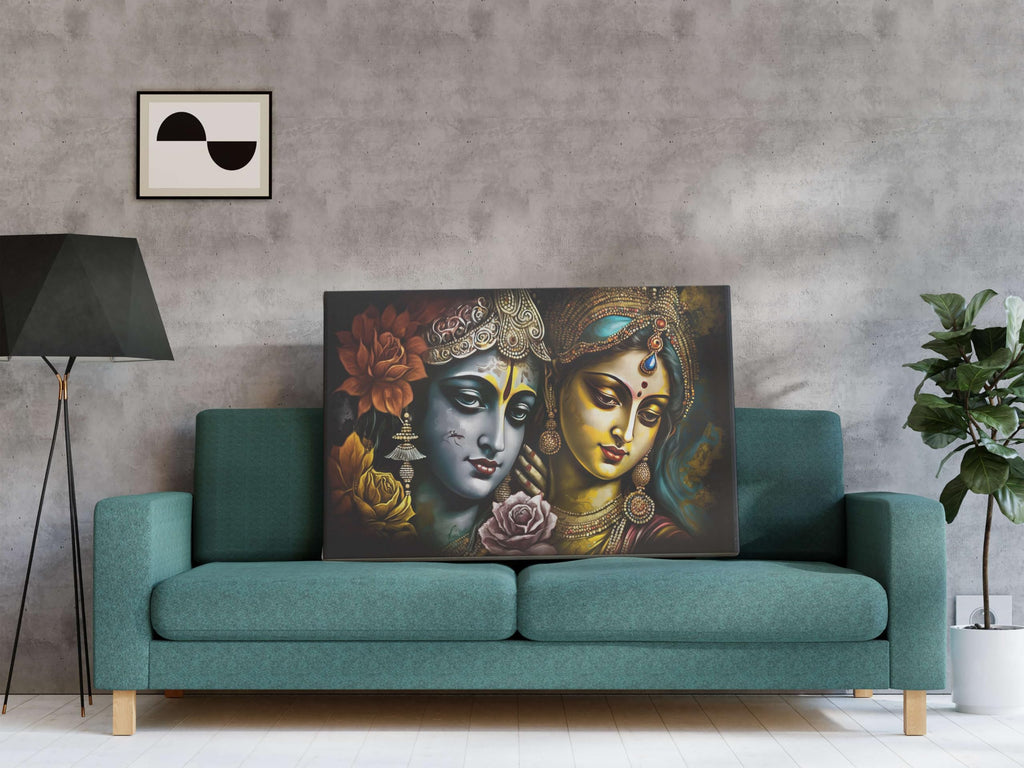 BLACKLUXE LIFESTYLE LTD Radha Krishna Paintings For Wall Decoration With Frame Canvas Painting For Living Room Bedroom Home Office & Hotels - BLACKLUXECRAFTS