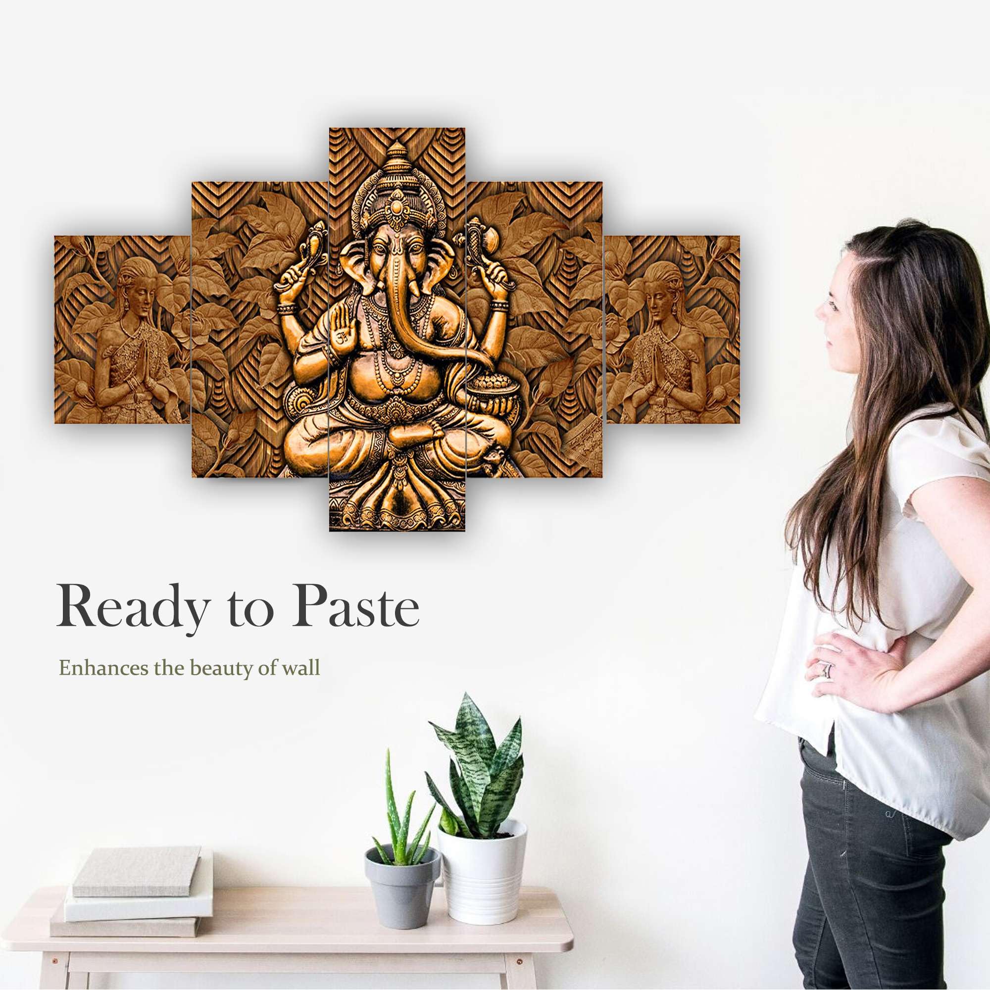 BLACKLUXE LIFESTYLE LTD Set of Five MDF Framed 3D Wall Painting for Home Decoration, Big Size Painting for Living Room, Bedroom (17x30 inches) WE 20 - BLACKLUXECRAFTS