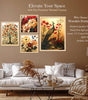 Peacock & Floral Wall Art Set – Traditional Indian Nature-Inspired Canvas Paintings | Elegant Home Decor for Living Room, Bedroom & Office | Handmade in India ( 36X24 Inches ) (BLACKLUXE CRAFTS) - BLACKLUXECRAFTS