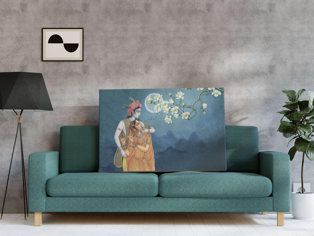 BLACKLUXE LIFESTYLE LTD Radha Krishna Paintings For Wall Decoration With Frame Canvas Painting For Living Room Bedroom Home Office & Hotels - BLACKLUXECRAFTS