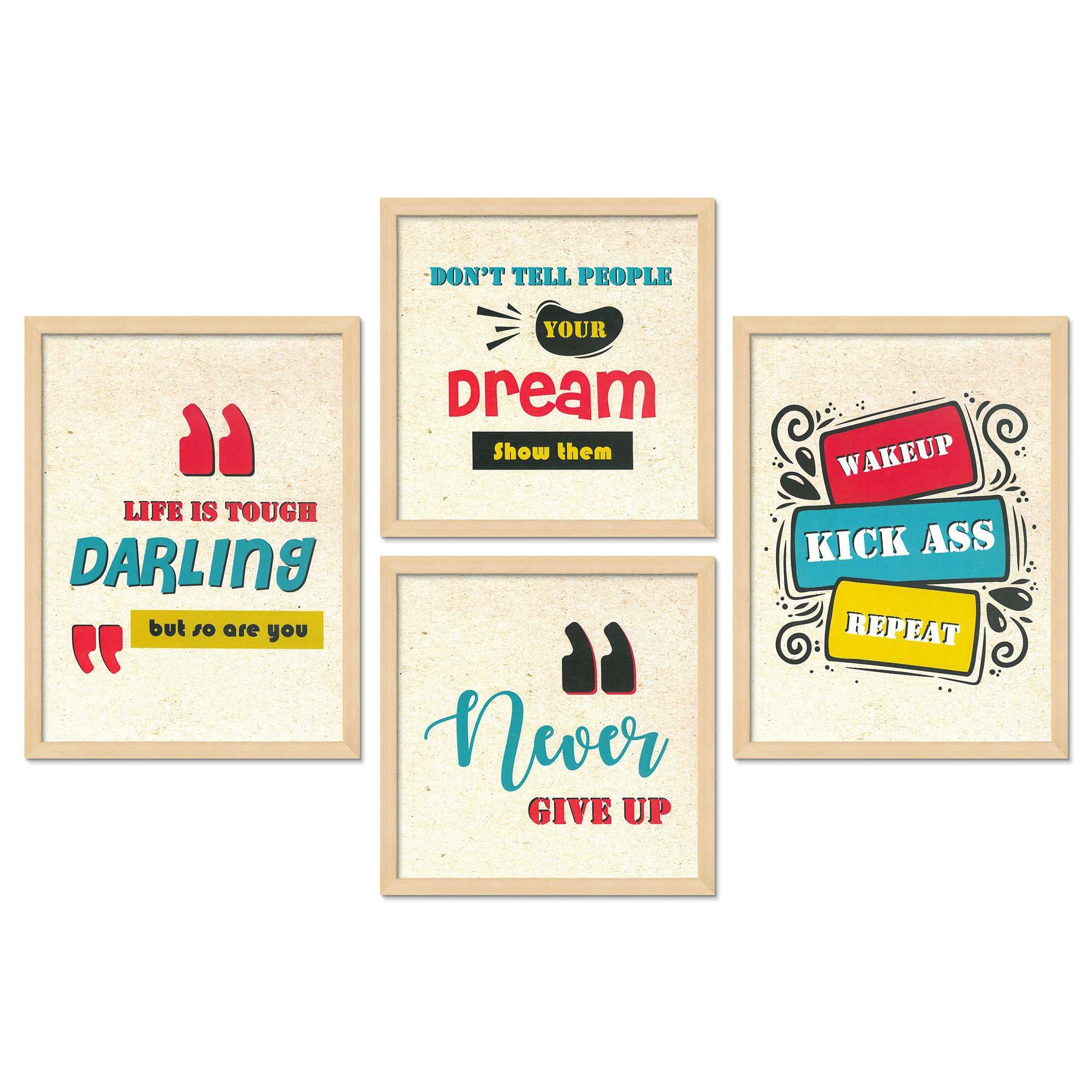 Motivational Quote Wall Art Set of 4 | Inspirational Framed Prints for Office, Bedroom & Living Room | Positive Typography Home Decor
( 36X24 Inches ) (BLACKLUXE CRAFTS) - BLACKLUXECRAFTS