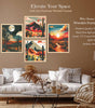 Desert Landscape Wall Art Set – Cactus Sunset & Mountain Canvas Prints | Southwestern Boho Home Décor for Living Room, Bedroom & Office | Handmade in India ( 36X24 Inches ) ( BLACKLUXE CRAFTS) - BLACKLUXECRAFTS