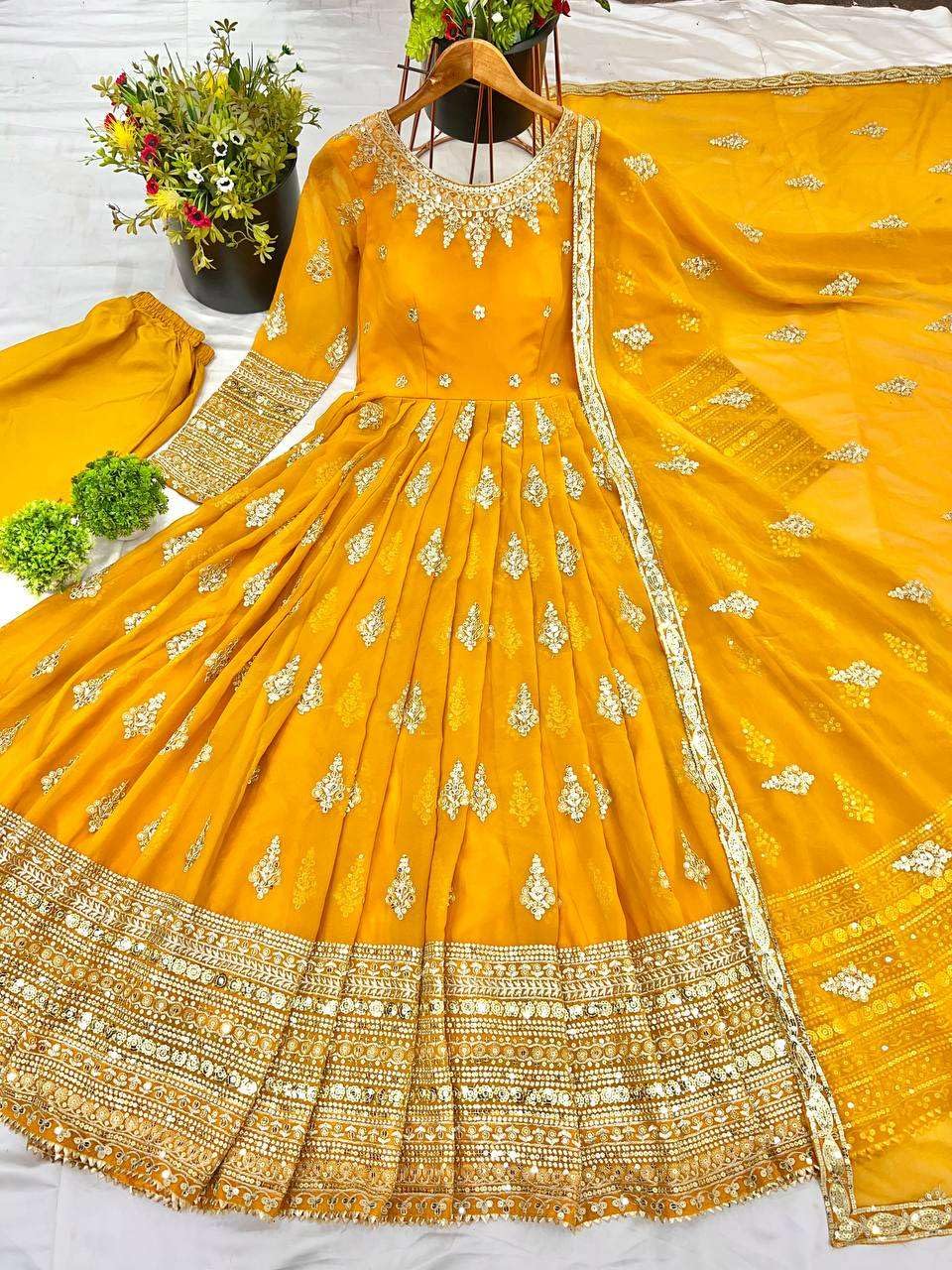 Embroidered Anarkali Suit with Dupatta – Festive Wedding Party Wear Indian Outfit for Women (BLACKLUXE CRAFTS) - BLACKLUXECRAFTS