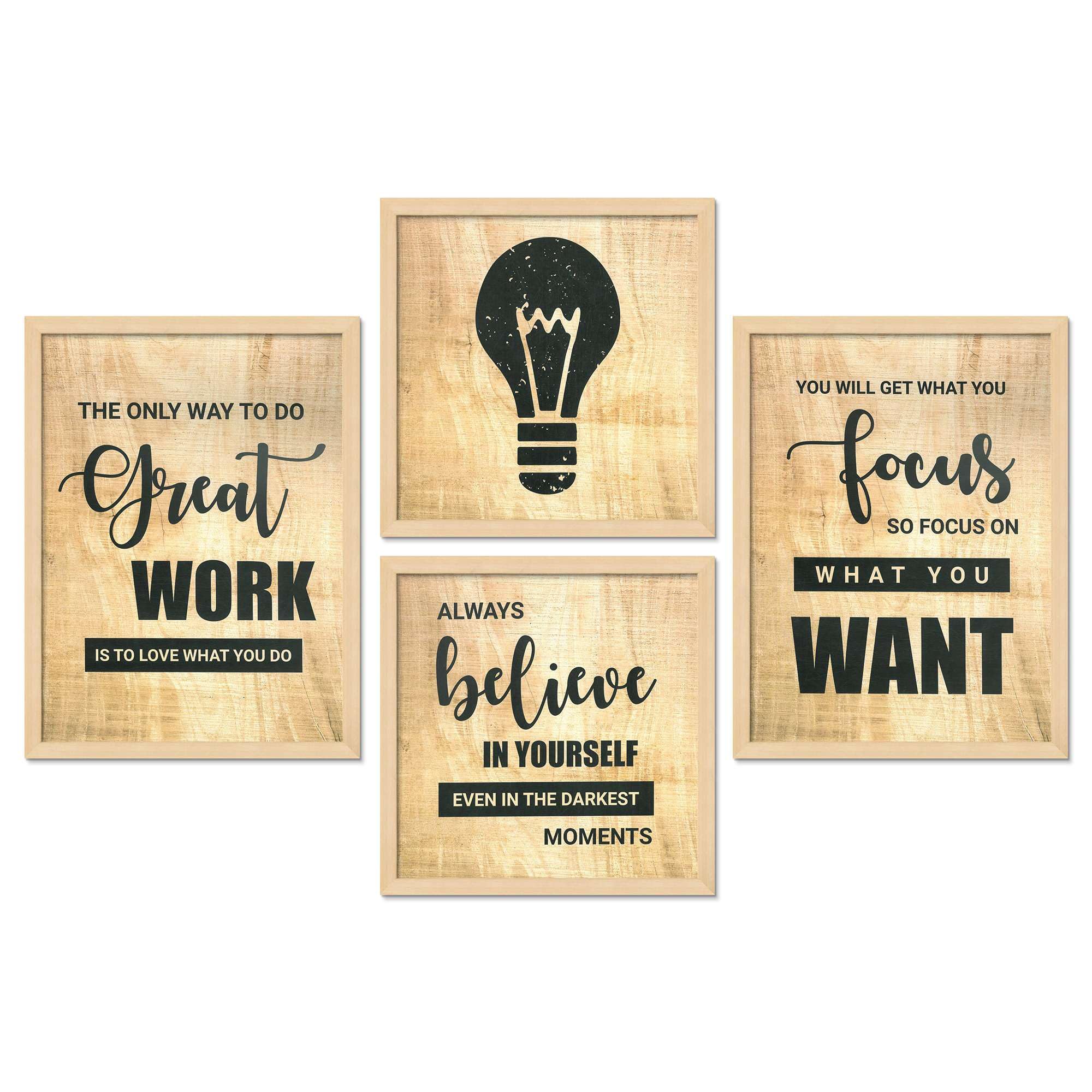 Motivational Quote Wall Art Prints – Inspirational Typography Canvas Set for Office, Living Room & Bedroom | Modern Positive Quote Décor | Handmade in India ( 36X24 Inches ) (BLACKLUXE CRAFTS) - BLACKLUXECRAFTS