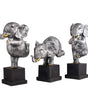 Silver Yoga Elephant Figurine Set – Handcrafted Resin Elephant Statues for Meditation, Luck & Modern Home Décor (Set Of 3) (BLACKLUXE CRAFTS) - BLACKLUXECRAFTS