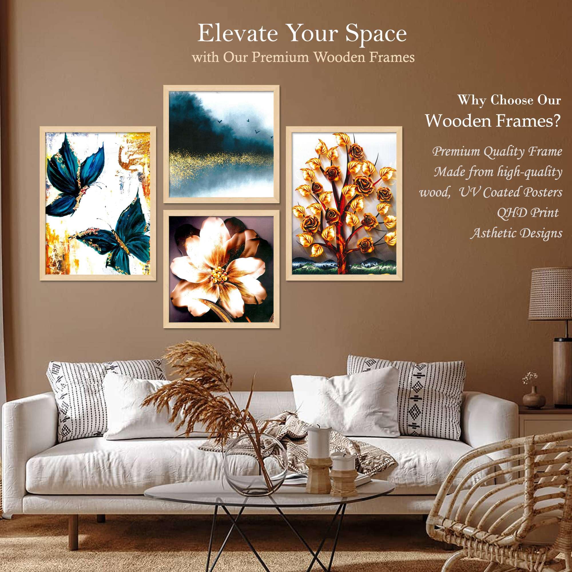 Butterfly & Floral Wall Art Set – Golden Rose Tree, Abstract Flower & Nature Canvas Prints | Modern Home Decor for Living Room, Bedroom & Office
( 36X24 Inches ) (BLACKLUXE CRAFTS) - BLACKLUXECRAFTS