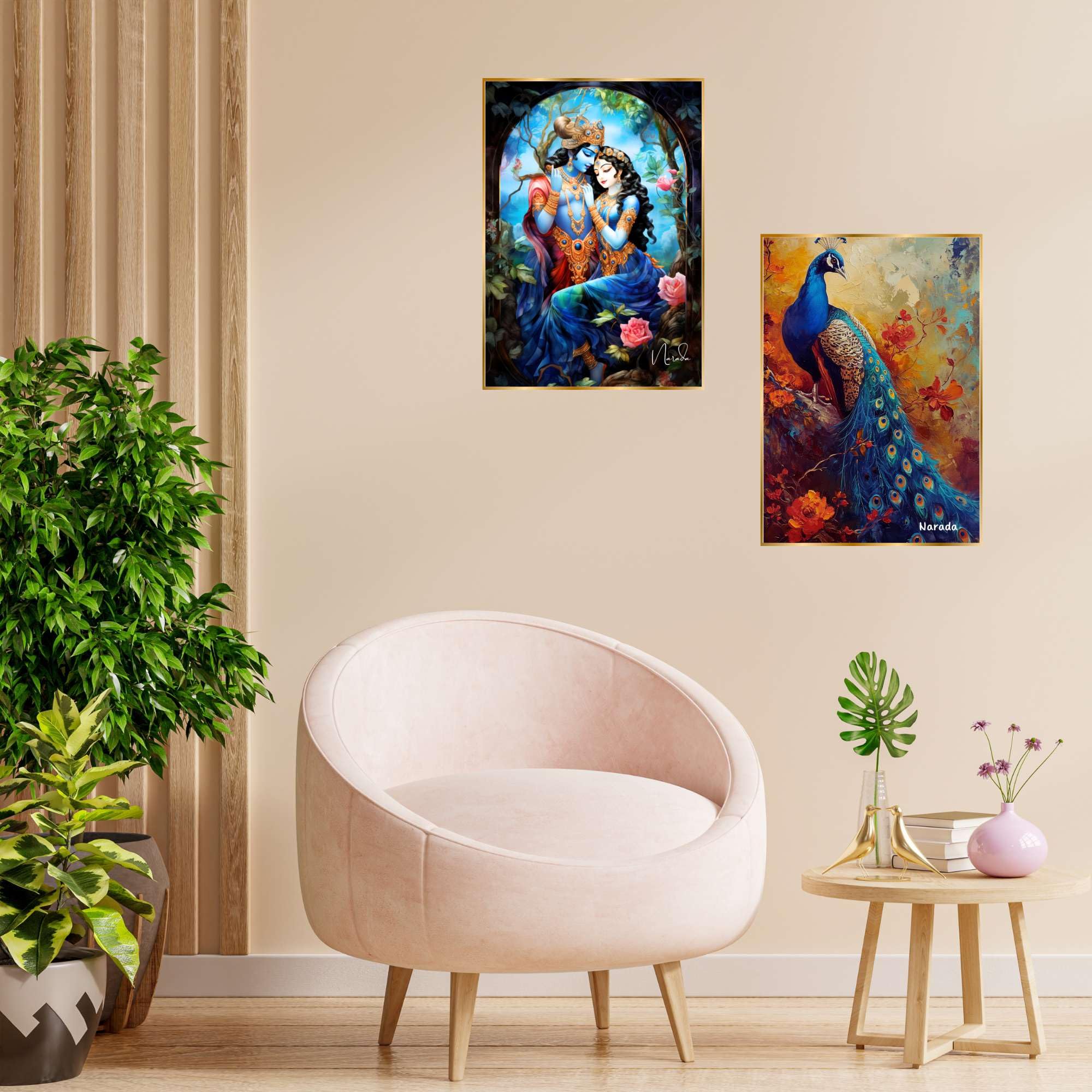BLACKLUXE LIFESTYLE LTD Set of Two Wall Paintings for Wall Dacoration Golden Framed Wall Paintings for Living Room & Bedroom Wall Art for Home Decoration & Office Wall Décor - BLACKLUXECRAFTS