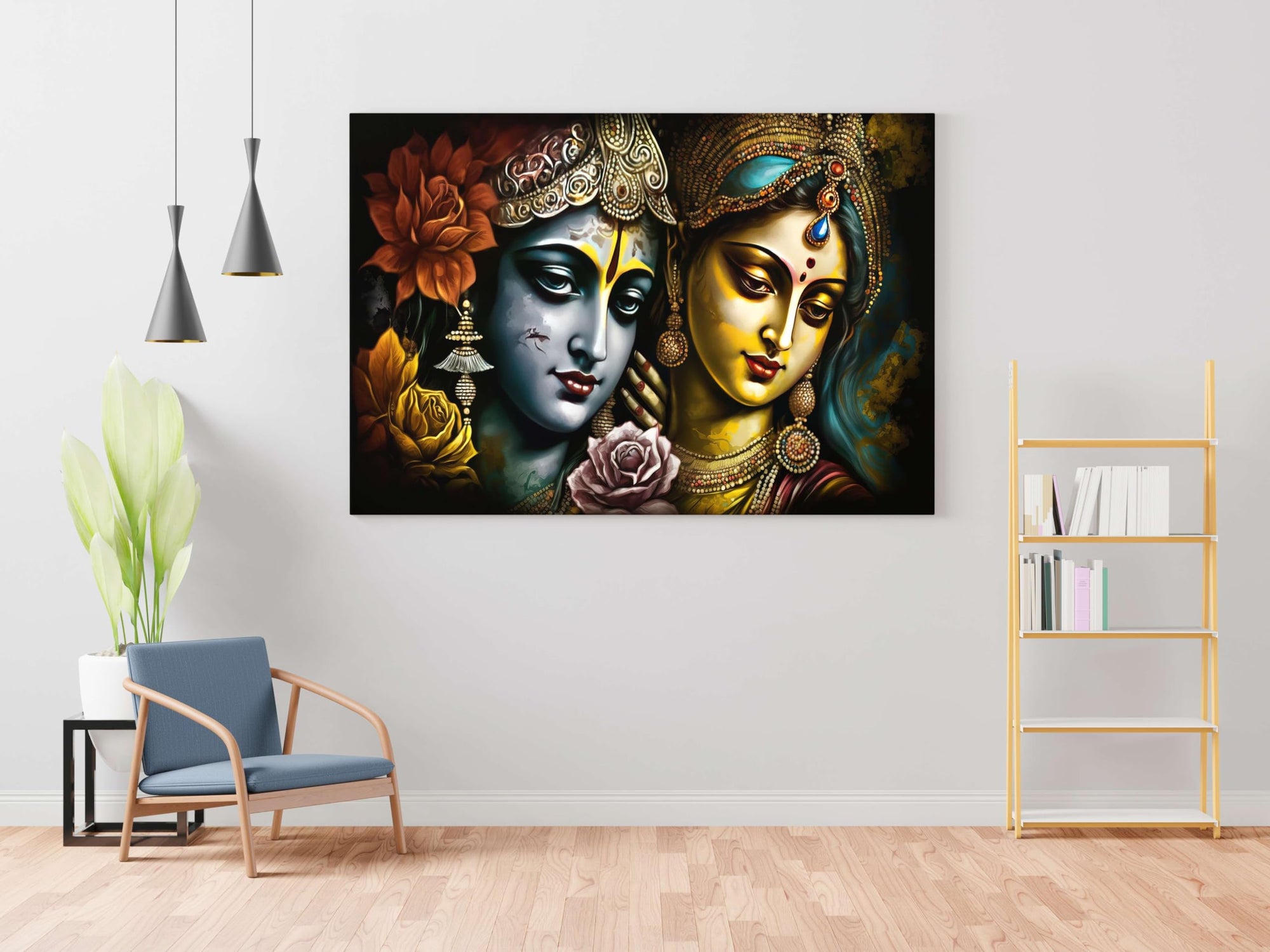 BLACKLUXE LIFESTYLE LTD Radha Krishna Paintings For Wall Decoration With Frame Canvas Painting For Living Room Bedroom Home Office & Hotels - BLACKLUXECRAFTS