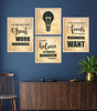 Motivational Quote Wall Art Prints – Inspirational Typography Canvas Set for Office, Living Room & Bedroom | Modern Positive Quote Décor | Handmade in India ( 36X24 Inches ) (BLACKLUXE CRAFTS) - BLACKLUXECRAFTS