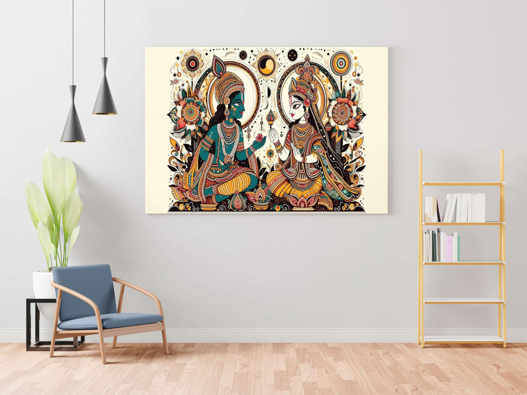 BLACKLUXE LIFESTYLE LTD Radha Krishna Paintings For Wall Decoration With Frame Canvas Painting For Living Room Bedroom Home Office & Hotels - BLACKLUXECRAFTS
