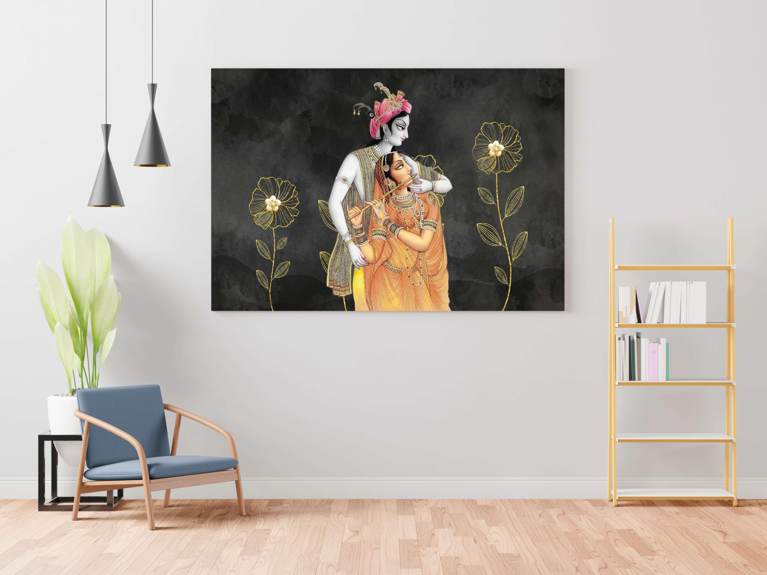 BLACKLUXE LIFESTYLE LTD Radha Krishna Paintings For Wall Decoration With Frame Canvas Painting For Living Room Bedroom Home Office & Hotels - BLACKLUXECRAFTS