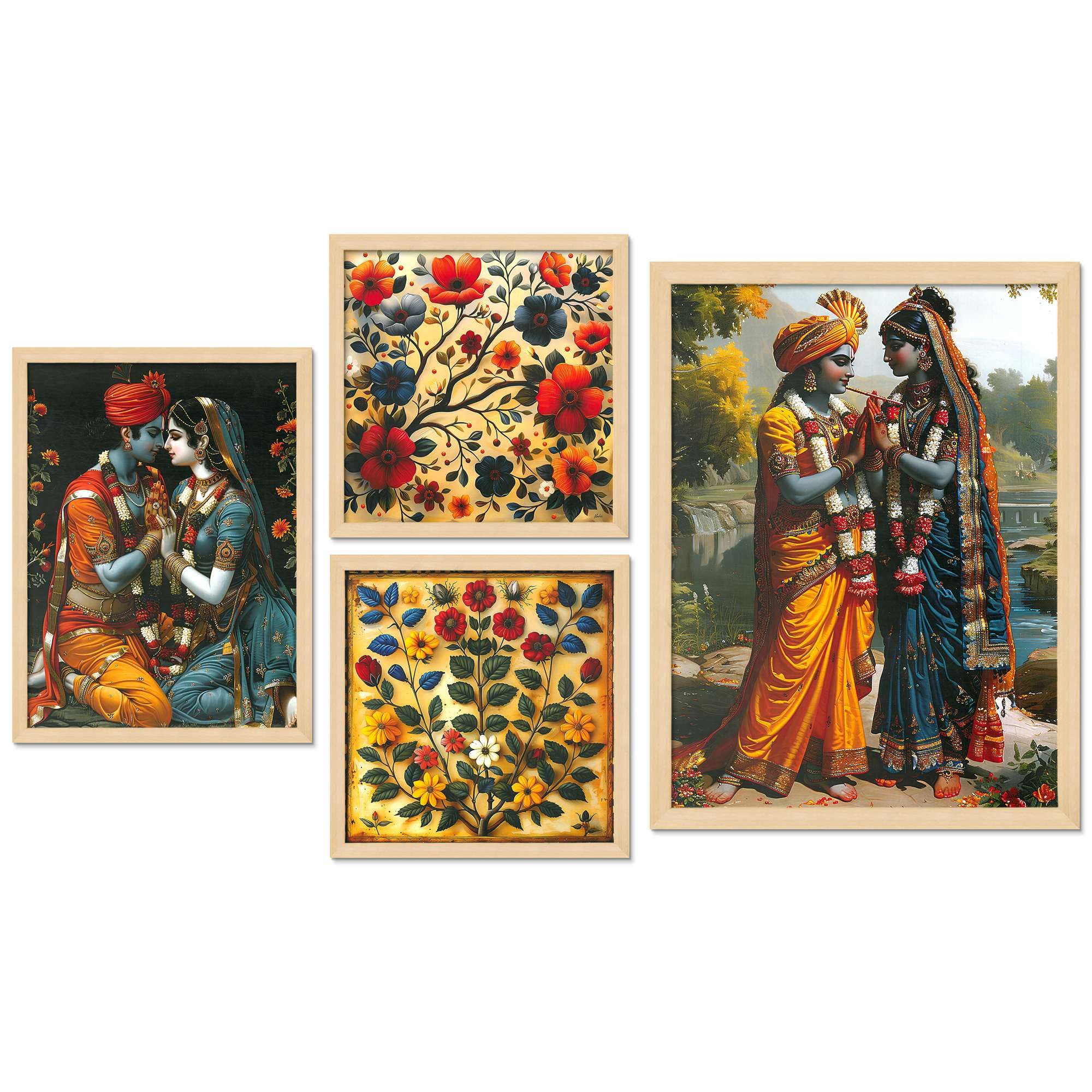 Radha Krishna Wall Art Set – Traditional Indian Spiritual Canvas Paintings | Hindu God Home Decor for Living Room, Bedroom & Office – Handmade in India
( 36X24 Inches ) (BLACKLUXE CRAFTS) - BLACKLUXECRAFTS