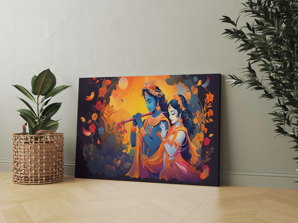 BLACKLUXE LIFESTYLE LTD Radha Krishna Paintings For Wall Decoration With Frame Canvas Painting For Living Room Bedroom Home Office & Hotels - BLACKLUXECRAFTS