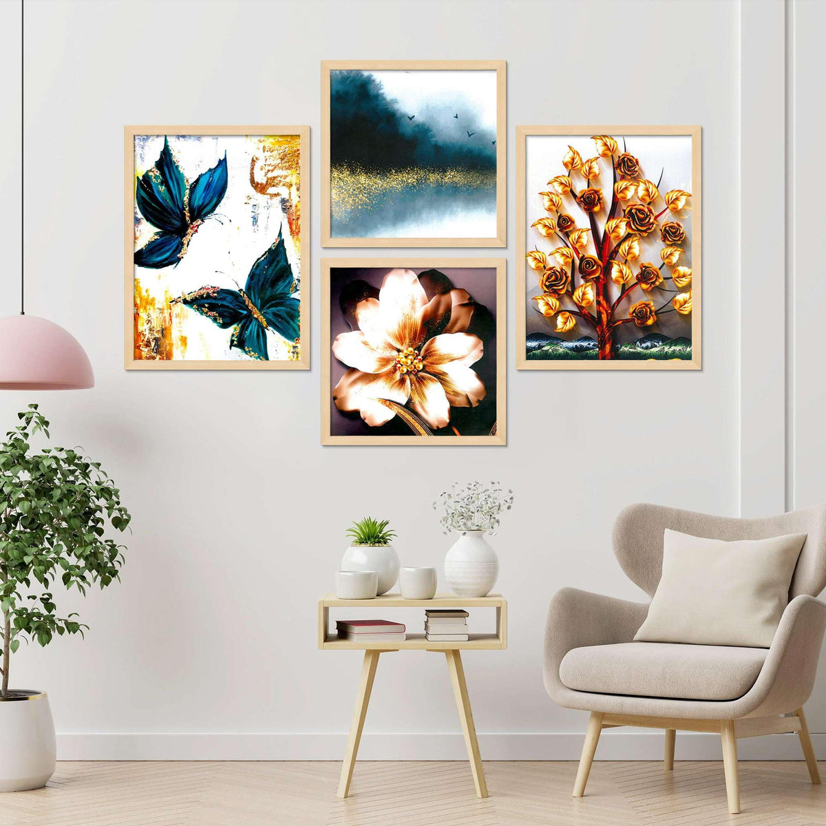 Butterfly & Floral Wall Art Set – Golden Rose Tree, Abstract Flower & Nature Canvas Prints | Modern Home Decor for Living Room, Bedroom & Office
( 36X24 Inches ) (BLACKLUXE CRAFTS) - BLACKLUXECRAFTS