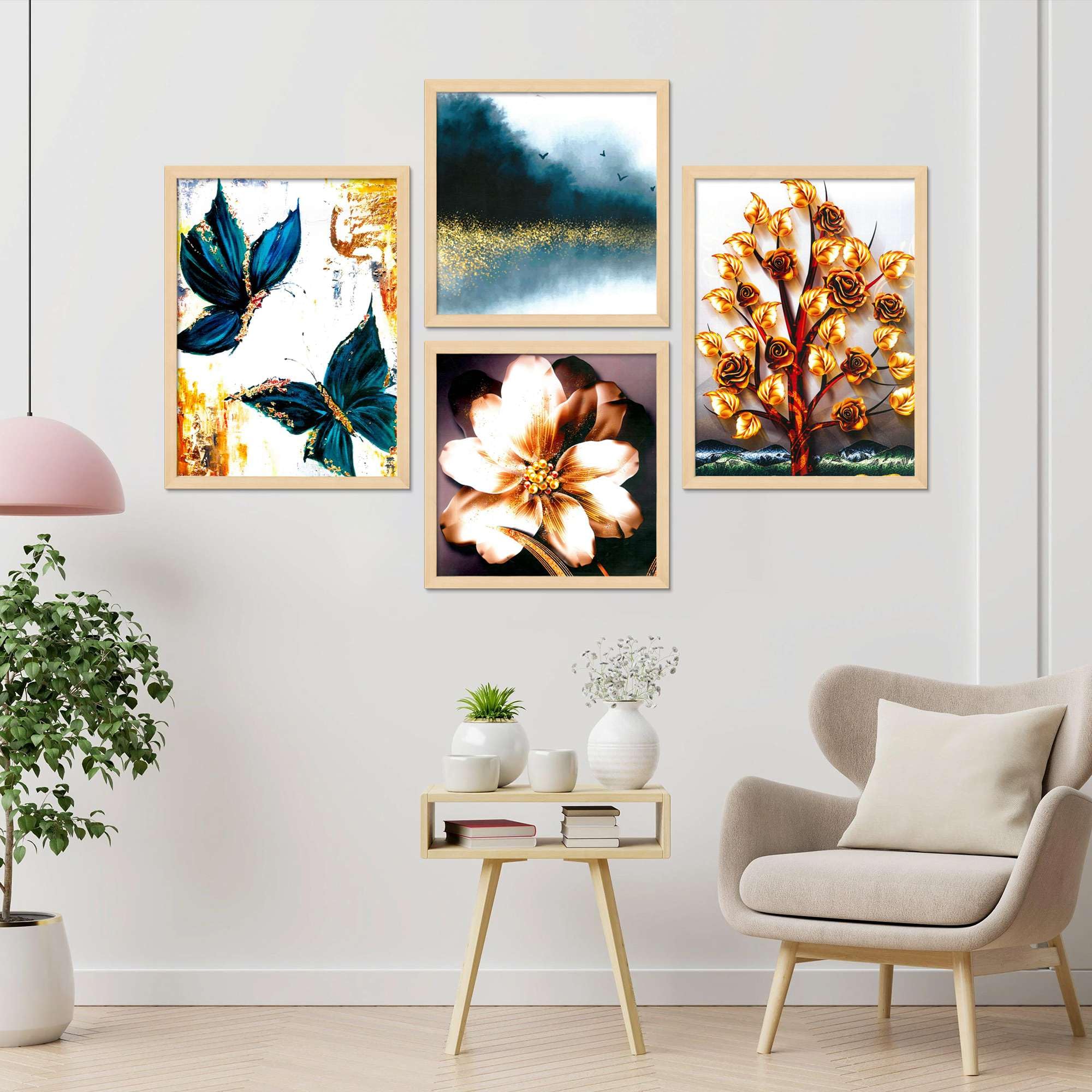 Butterfly & Floral Wall Art Set – Golden Rose Tree, Abstract Flower & Nature Canvas Prints | Modern Home Decor for Living Room, Bedroom & Office
( 36X24 Inches ) (BLACKLUXE CRAFTS) - BLACKLUXECRAFTS