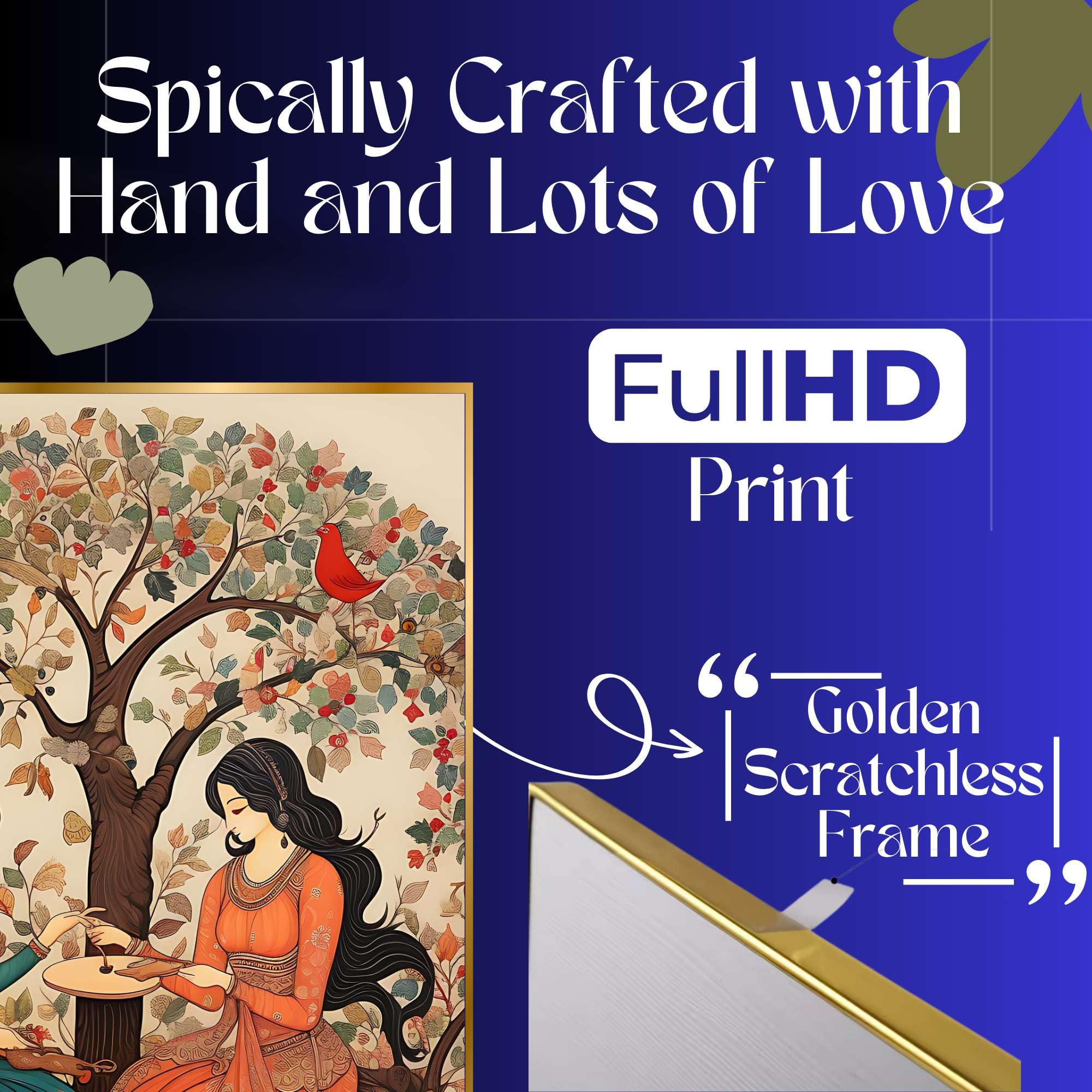 Set of Four Wall Paintings for Wall Decoration Golden Framed Wall Paintings for Living Room & Bedroom Wall Art for Home Decoration & Office Wall Décor (BLACKLUXE CRAFTS) - BLACKLUXECRAFTS