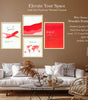 Travel Wall Art Set – Airplane, World Map & Typography Posters | Red Modern Canvas Prints for Living Room, Office & Bedroom | Adventure Home Decor ( 36X24 Inches ) (BLACKLUXE CRAFTS) - BLACKLUXECRAFTS