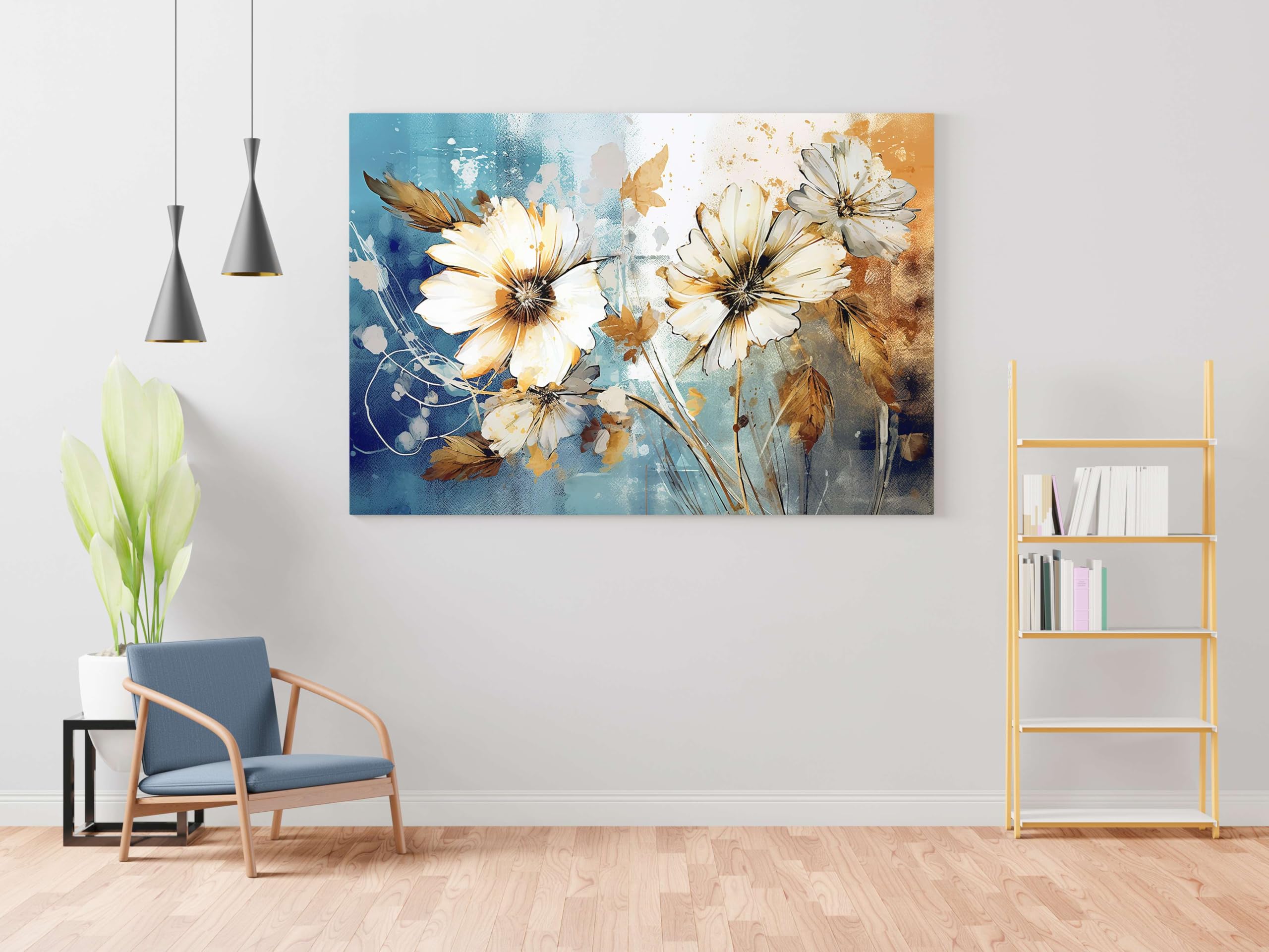 BLACKLUXE LIFESTYLE LTD Flower Paintings For Wall Decoration With Frame Canvas Painting For Living Room Bedroom Home Office & Hotels - BLACKLUXECRAFTS