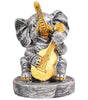 Silver Elephant Guitar Figurine – Handcrafted Resin Elephant Musician Statue for Home Décor & Lucky Gift (BLACKLUXE CRAFTS) - BLACKLUXECRAFTS