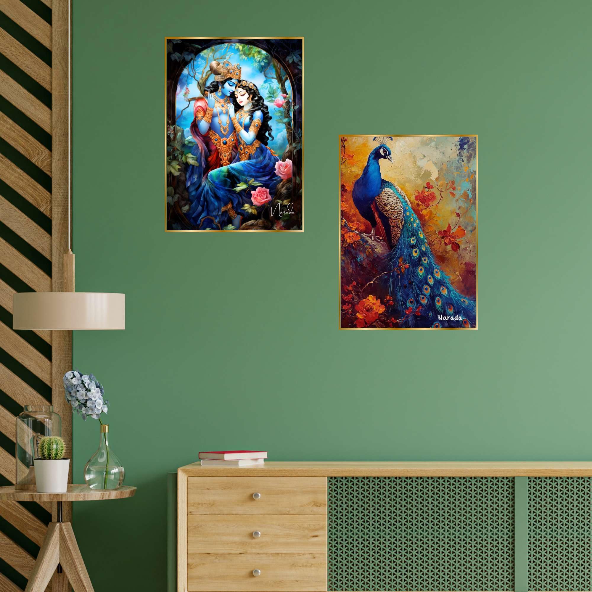 BLACKLUXE LIFESTYLE LTD Set of Two Wall Paintings for Wall Dacoration Golden Framed Wall Paintings for Living Room & Bedroom Wall Art for Home Decoration & Office Wall Décor - BLACKLUXECRAFTS