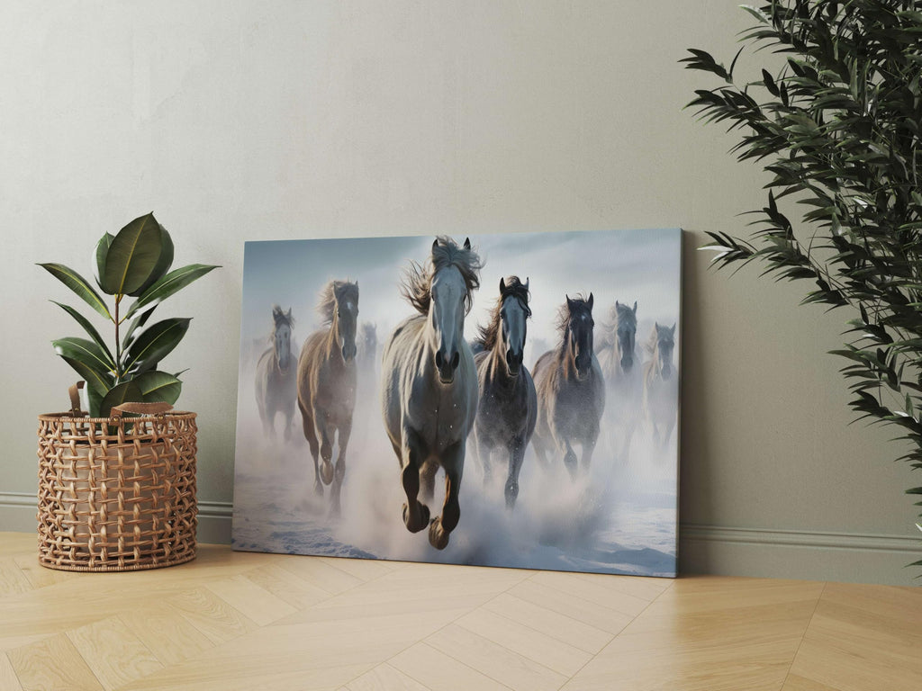 BLACKLUXE LIFESTYLE LTD Seven Horse Painting For Wall Decoration With Frame Canvas Painting For Living Room Bedroom Home Office & Hotels - BLACKLUXECRAFTS