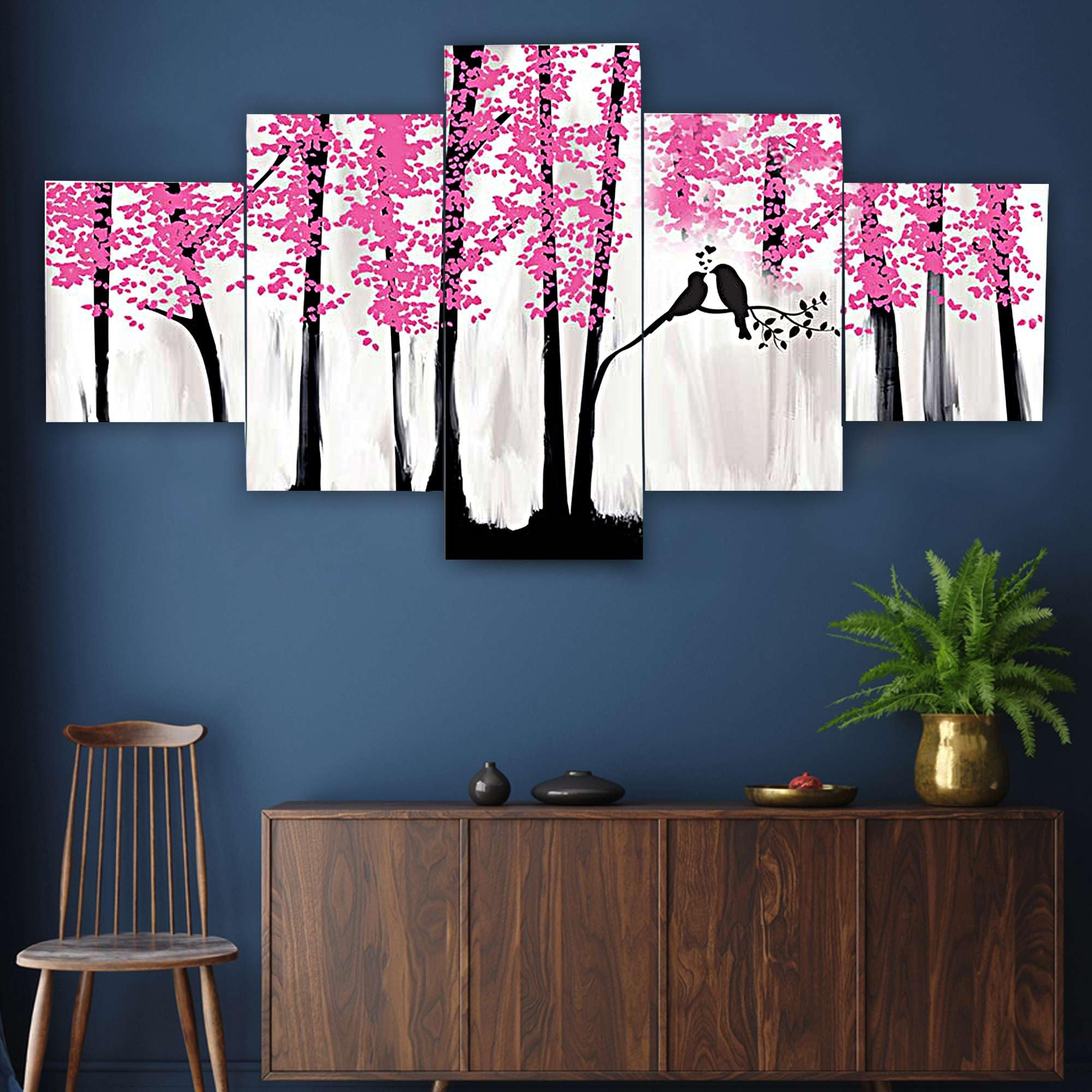 BLACKLUXE LIFESTYLE LTD Set of Five MDF Framed 3D Wall Painting for Home Decoration, Big Size Painting for Living Room, Bedroom (17x30 inches) WE 29 - BLACKLUXECRAFTS