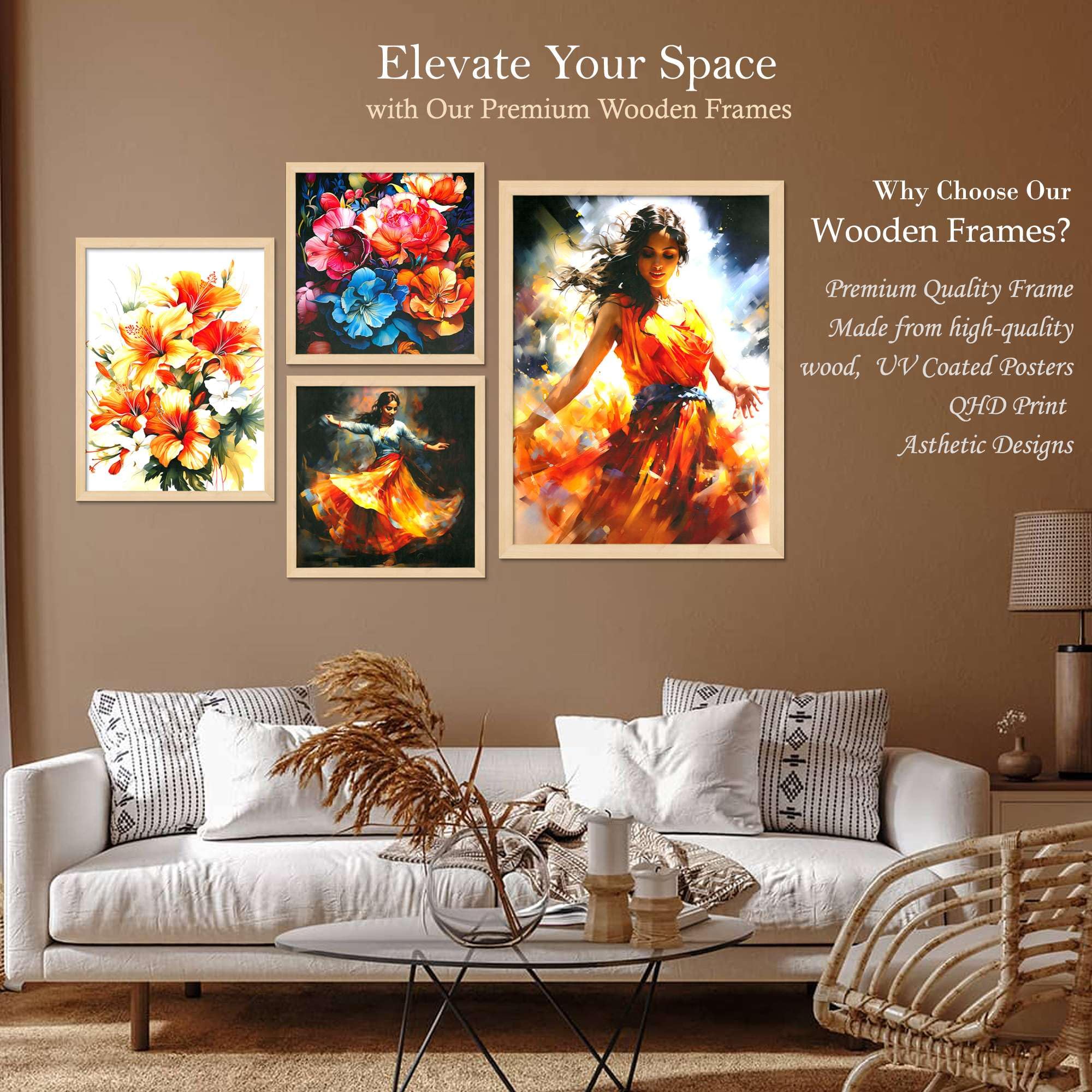 Floral & Dance Wall Art Set – Vibrant Modern Canvas Prints | Handmade Indian Home Decor for Living Room, Bedroom & Office
( 36X24 Inches ) (BLACKLUXE CRAFTS) - BLACKLUXECRAFTS