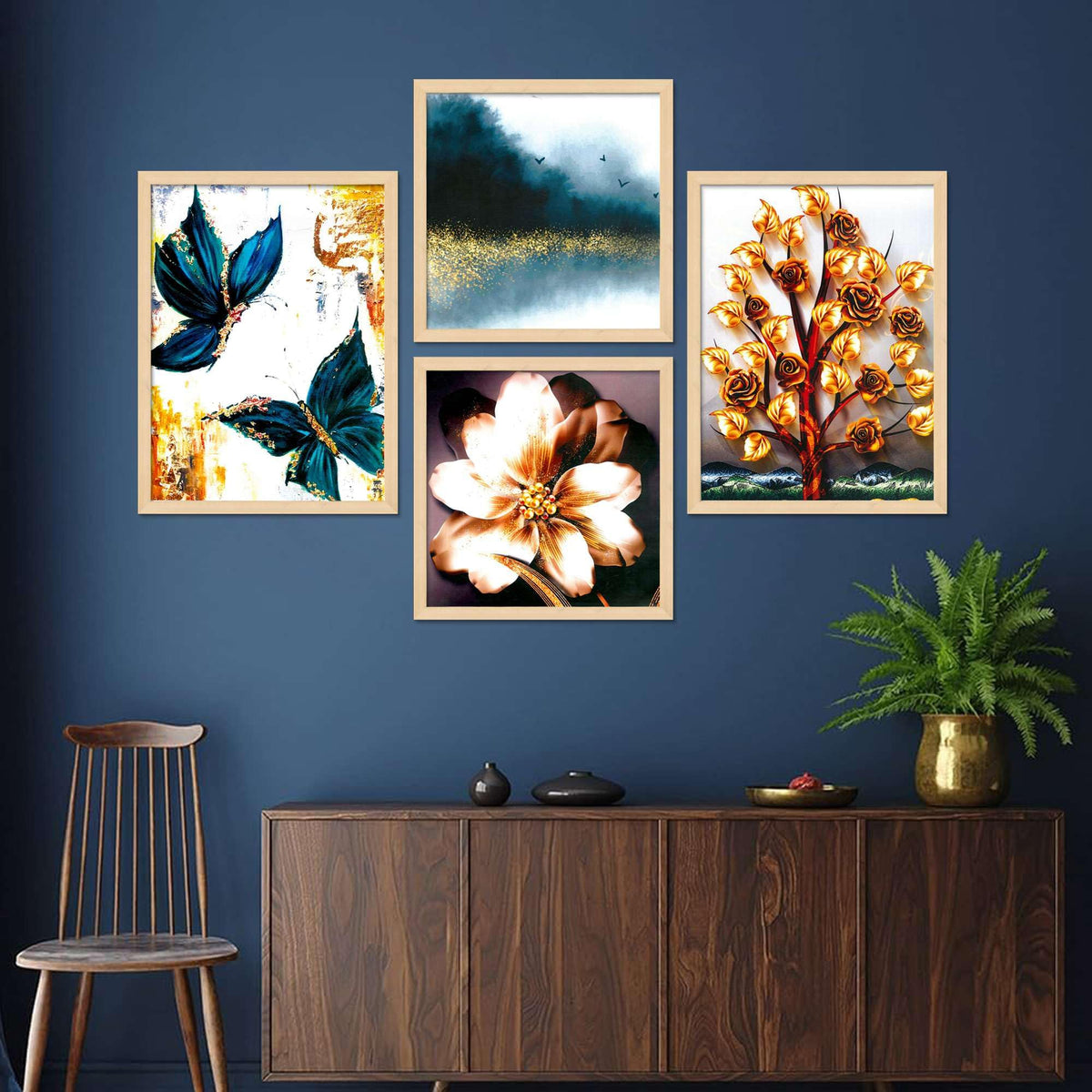Butterfly & Floral Wall Art Set – Golden Rose Tree, Abstract Flower & Nature Canvas Prints | Modern Home Decor for Living Room, Bedroom & Office
( 36X24 Inches ) (BLACKLUXE CRAFTS) - BLACKLUXECRAFTS
