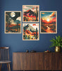 Desert Landscape Wall Art Set – Cactus Sunset & Mountain Canvas Prints | Southwestern Boho Home Décor for Living Room, Bedroom & Office | Handmade in India ( 36X24 Inches ) ( BLACKLUXE CRAFTS) - BLACKLUXECRAFTS