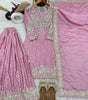 Women's Chinon Silk Embroidered Kurti With Sharara & Dupatta Set with Rivet Moti Work (BLACKLUXE CRAFTS) - BLACKLUXECRAFTS