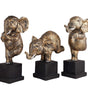 Handmade Yoga Elephant Figurine Set – Bronze Finish Resin Elephant Statues for Meditation, Good Luck & Home Décor (Set Of 3) (BLACKLUXE CRAFTS) - BLACKLUXECRAFTS