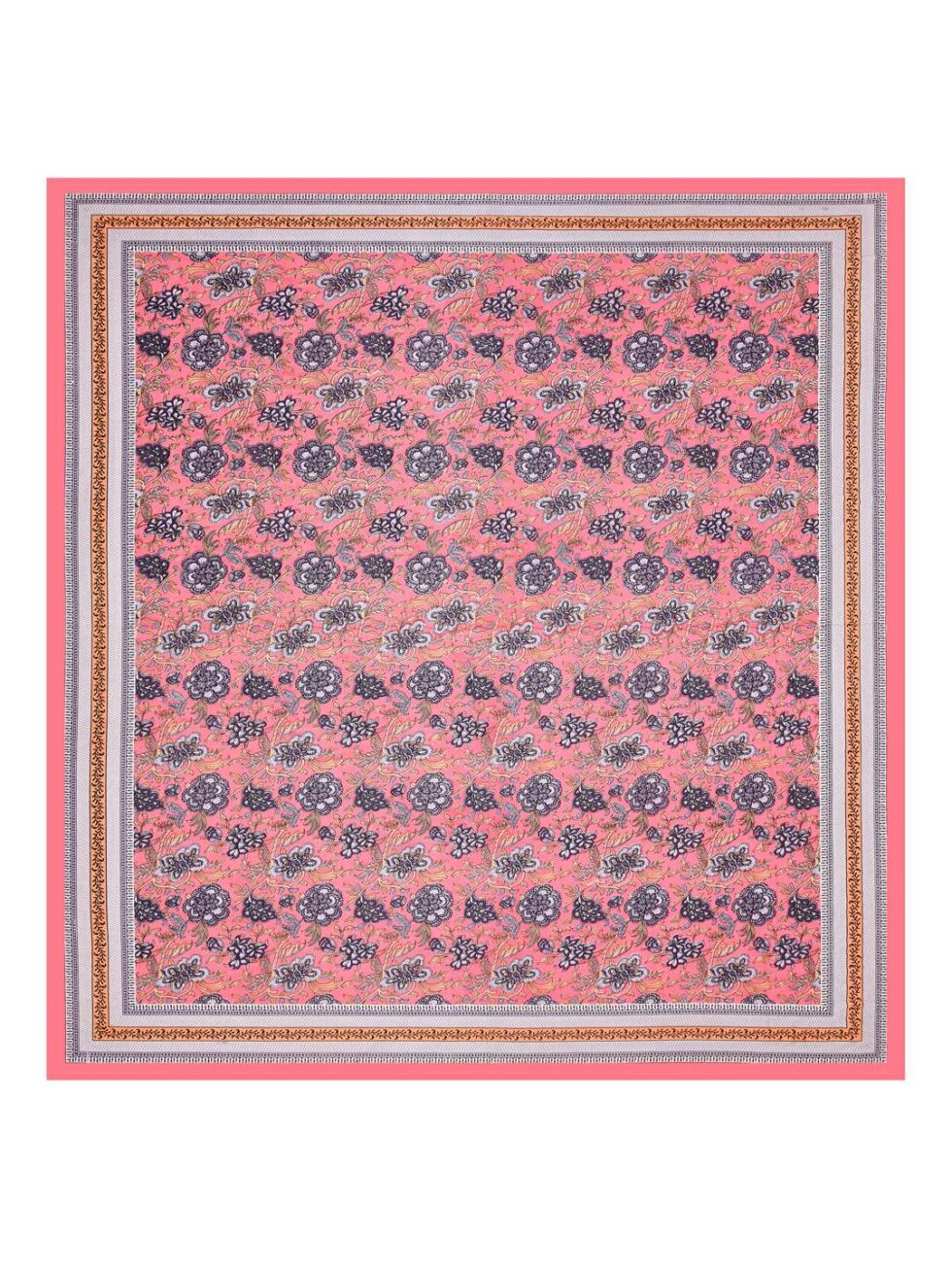 Handmade Pink Floral Cotton Bedsheet Set with Pillow Covers | Indian Block Print Bedspread | Queen Size Bohemian Bedding (BLACKLUXE CRAFTS) - BLACKLUXECRAFTS