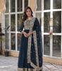 Handmade Teal Blue Anarkali Gown with Dupatta – Indian Ethnic Party Wear Dress for Women | Designer Wedding & Festive Outfit (BLACKLUXE CRAFTS)