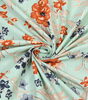 Handmade Indian Cotton Bedsheet with Pillow Covers – Aqua Green Floral Block Print King Size Bedspread – Ethnic Jaipuri Home Décor (BLACKLUXE CRAFTS) - BLACKLUXECRAFTS