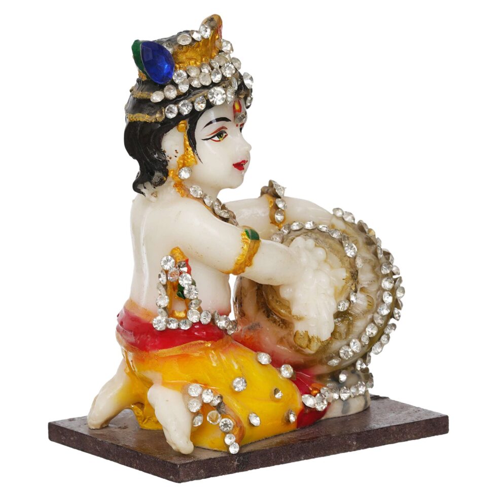 Handcrafted Laddu Gopal Krishna Idol Statue – Decorative Bal Gopal Murti for Home Temple & Gifting(BLACKLUXE CRAFTS) - BLACKLUXECRAFTS