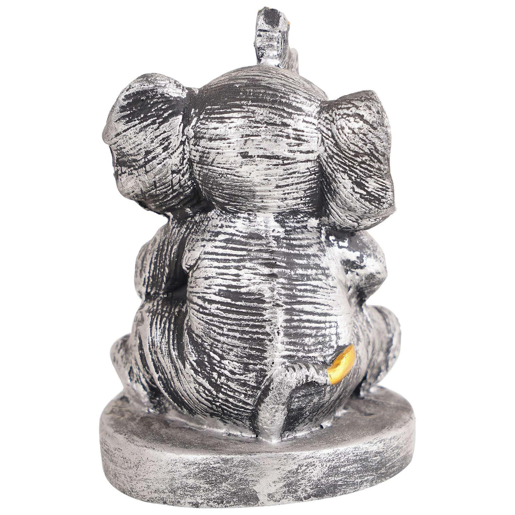 Silver Elephant Musician Figurine – Handcrafted Resin Elephant Statue with Accordion for Lucky Home Décor & Gifts (BLACKLUXE CRAFTS) - BLACKLUXECRAFTS
