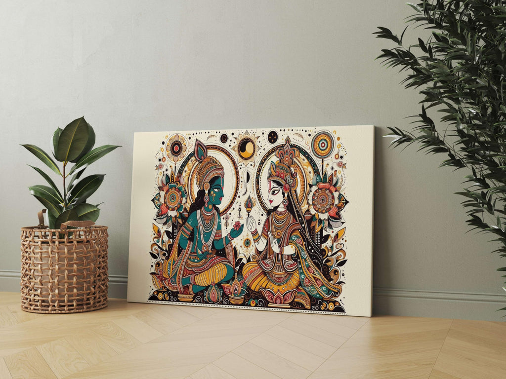 BLACKLUXE LIFESTYLE LTD Radha Krishna Paintings For Wall Decoration With Frame Canvas Painting For Living Room Bedroom Home Office & Hotels - BLACKLUXECRAFTS